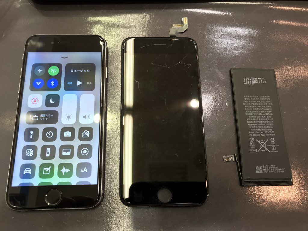 バッテリー交換と画面修理が終わってピカピカのiPhone6s、アイホン6s、アイフォーン、