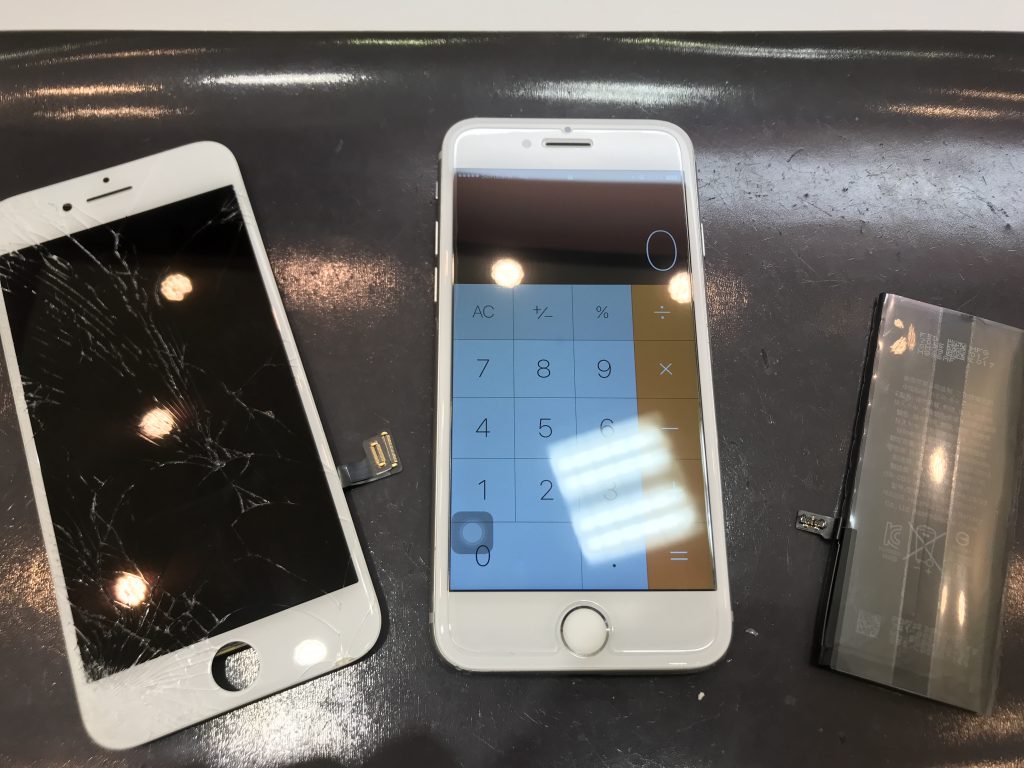 画面とバッテリーを交換したアイフォン7、iPhone7