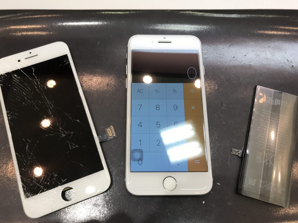 画面もバッテリーも交換してきれいになったiPhone7、アイホン7
