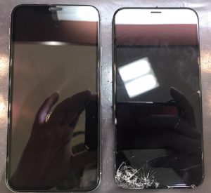 iphoneXの画面割れ修理