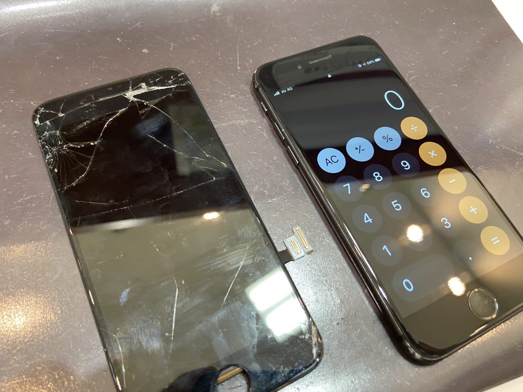 画面割れ修理が完了したiPhone7,アイホン