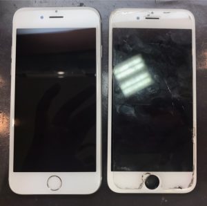iphone6sの画面割れ、バッテリー劣化、ガラスコーティング加工